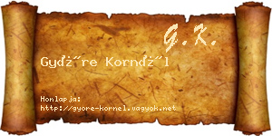 Györe Kornél névjegykártya
